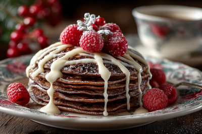 Не просто блины, а шоколадные! Готовлю тонкие, кружевные, с дырочками. Поливаю соусом &mdash; красота и вкус в одной тарелке