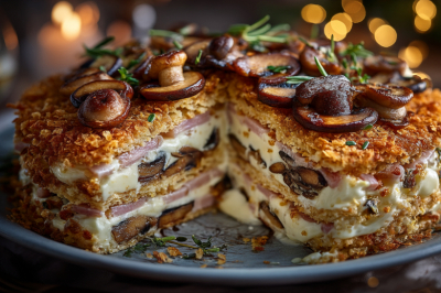 Этот слоеный торт с ветчиной &mdash; мой верный союзник на всех посиделках! А какой тут сырный крем&hellip; нереальная вкуснятина